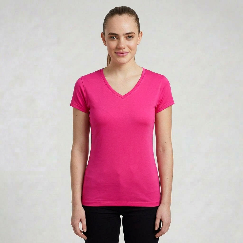 Bocini Ladies Brushed V-Neck Tee CT1418