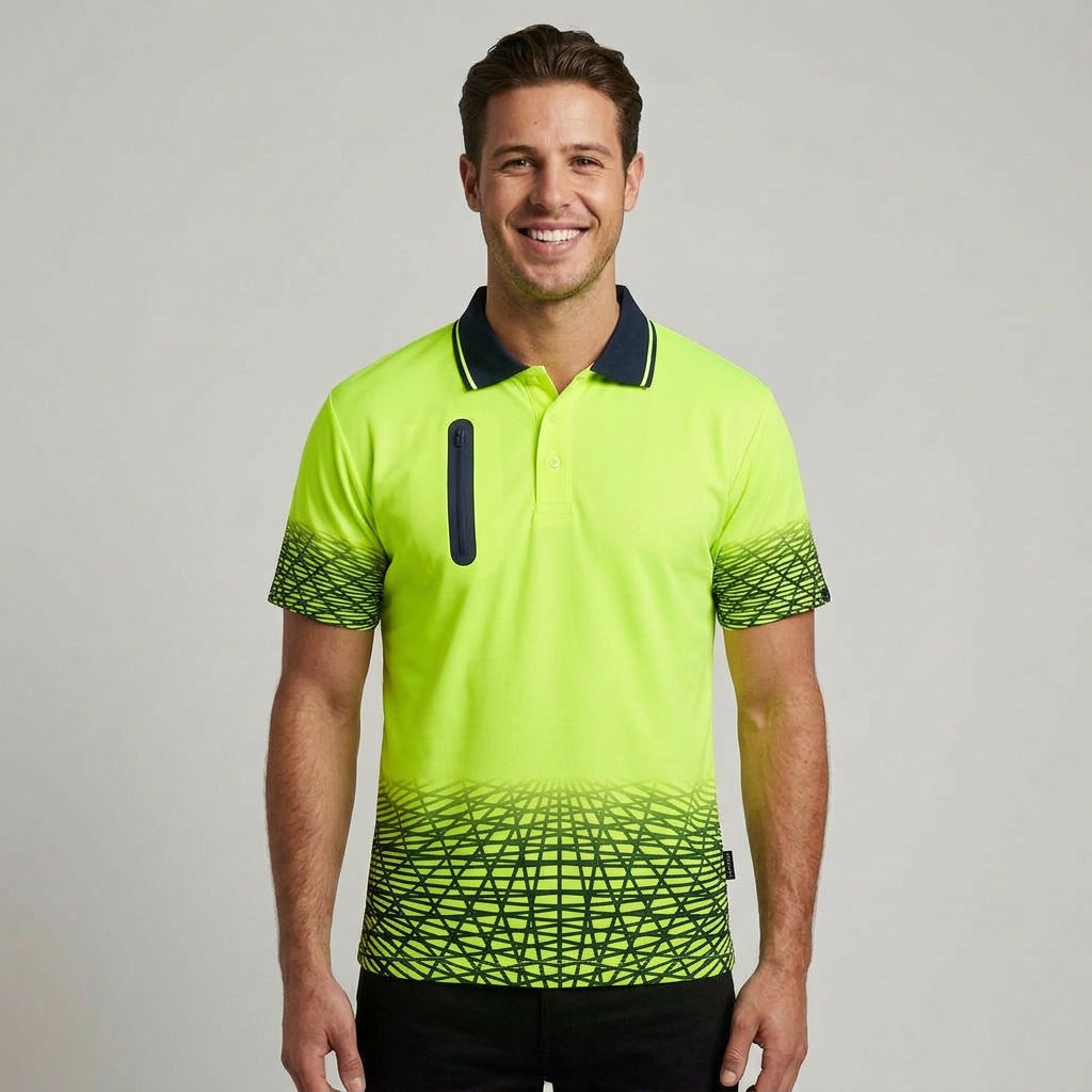 Mens Hi Vis Tracks Short Sleeve Polo ZH300