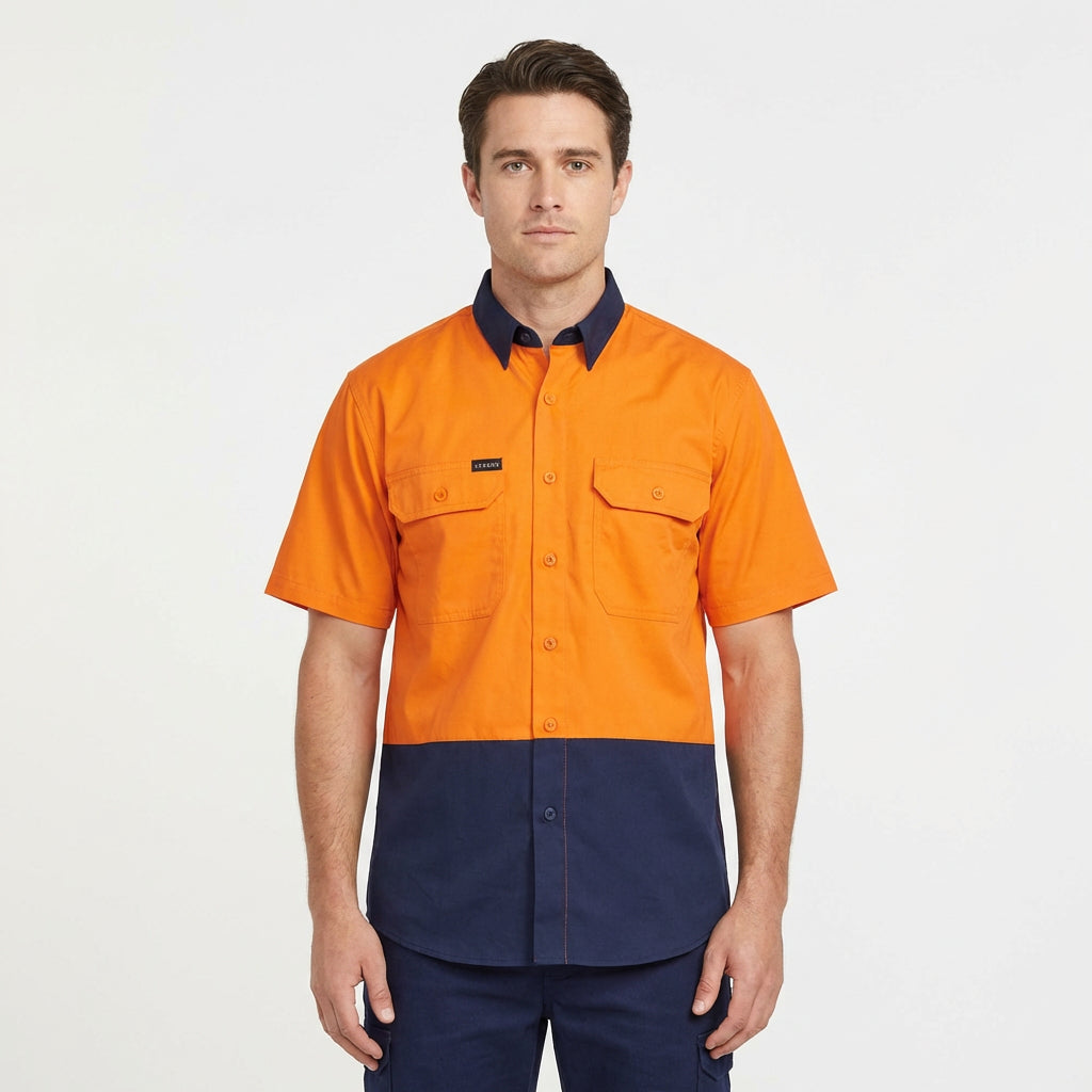 Mens Hi Vis Short Sleeve Shirt ZW115