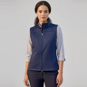 Softshell Womens Vest J29123 worn by model in Navy