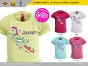 M6152 - 3 Colourful Glitter Dolphins