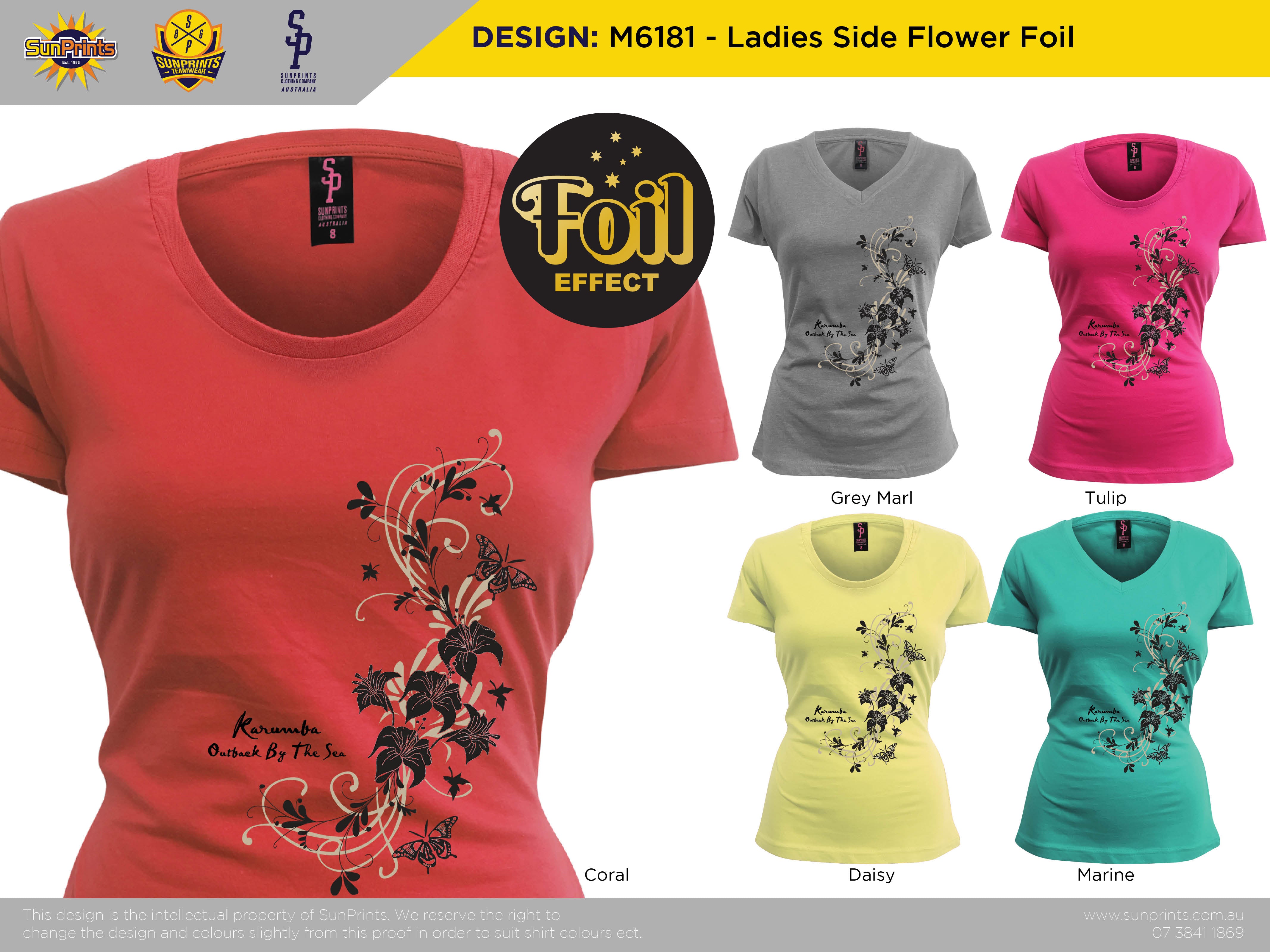 M6181 - Ladies Side Flower Foil