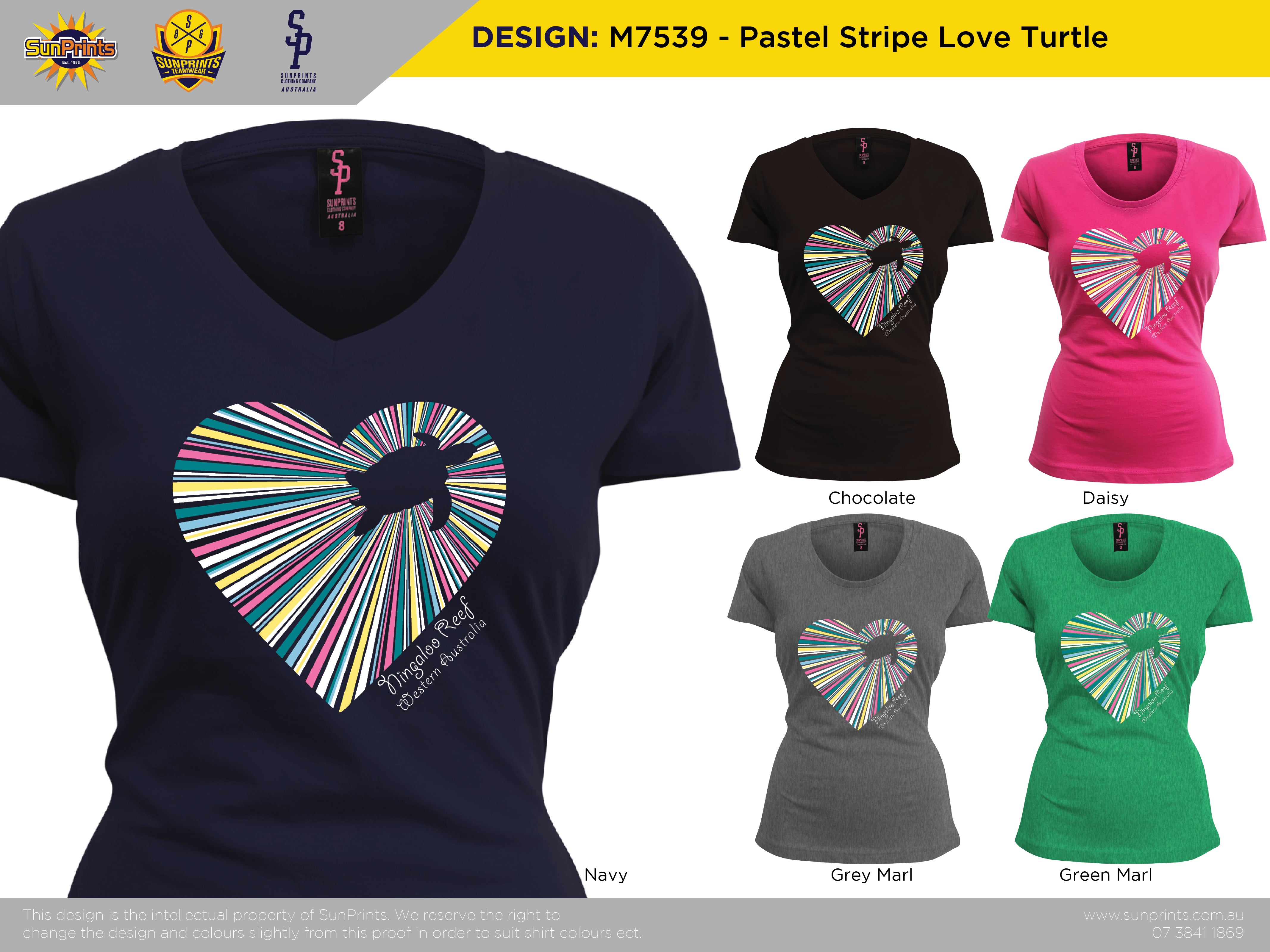 M7539 - Pastel Stripe Love Turtle