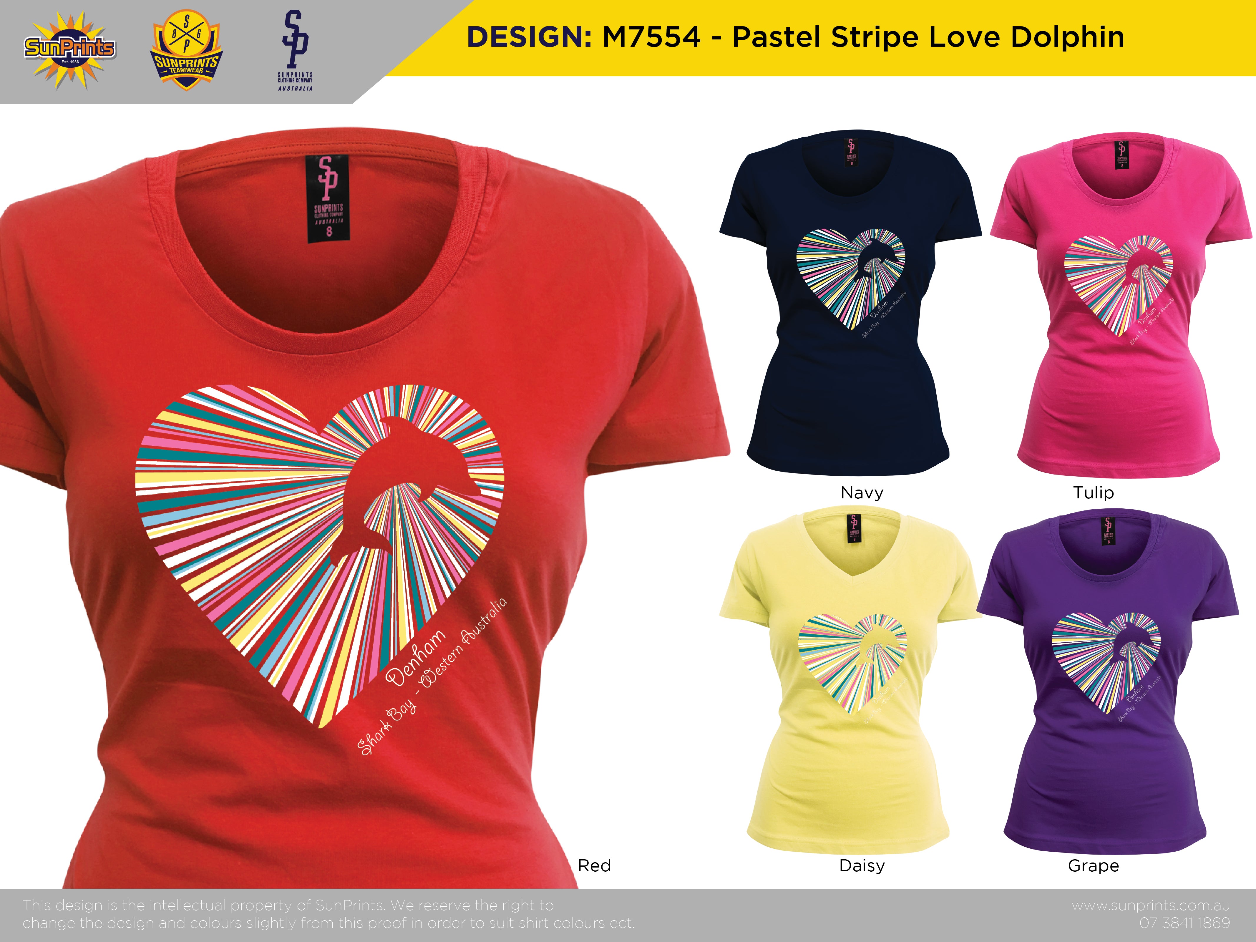 M7554 - Pastel Stripe Love Dolphin