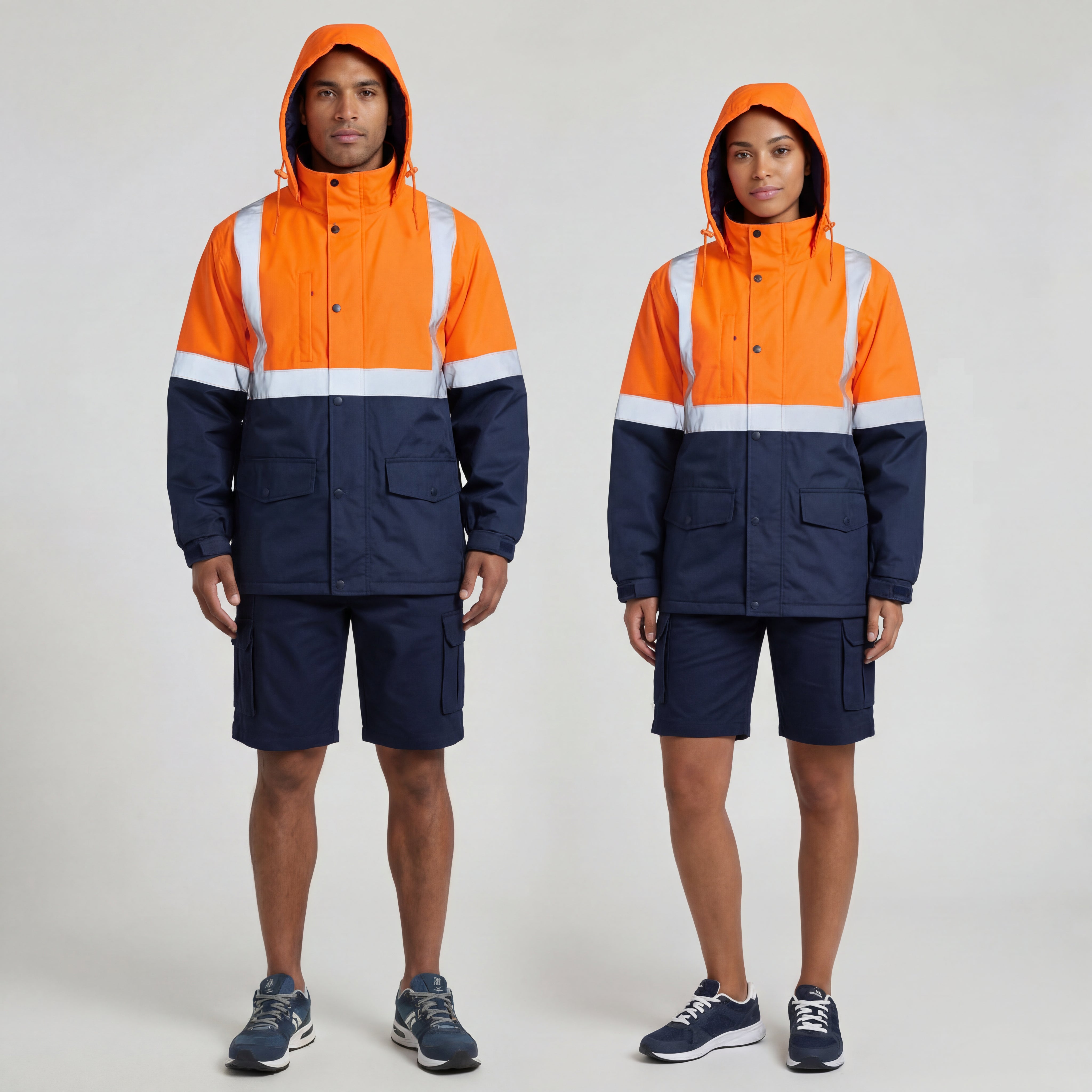 Unisex Adults Hi-Vis Polar Fleece Lined Jacket With Reflective Tape SJ0430