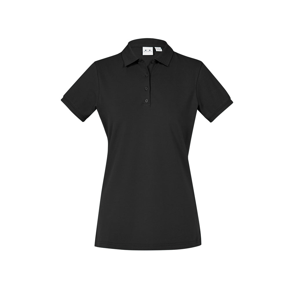 Womens City Short Sleeve Polo P105LS in Black