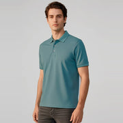 Mens City Short Sleeve Polo P105MS worn by model in Jasper Green