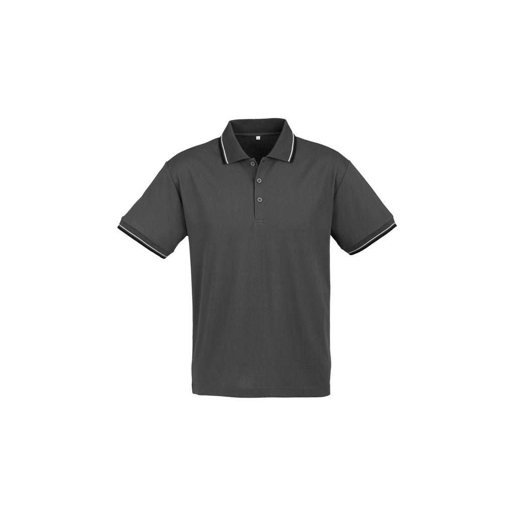 Mens Cambridge Short Sleeve Polo P227MS in Steel Grey/Black/White