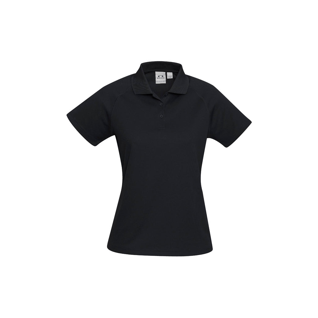 Womens Sprint Short Sleeve Polo P300LS in Black