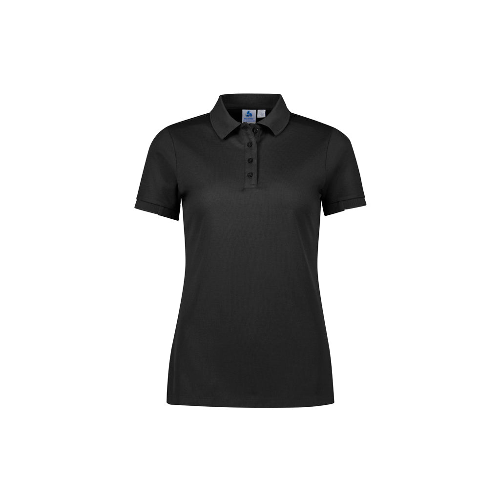 Womens Focus Short Sleeve Polo P313LS in Black/Black