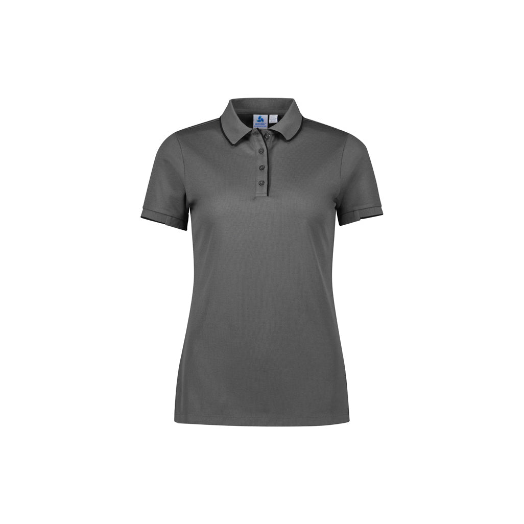 Womens Focus Short Sleeve Polo P313LS in Ash/Black