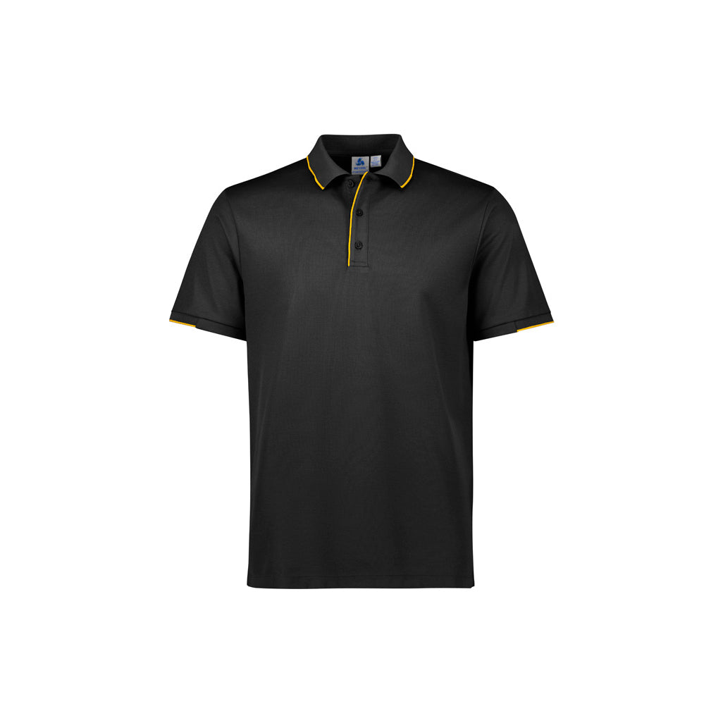 Mens Focus Short Sleeve Polo P313MS in Black/Gold