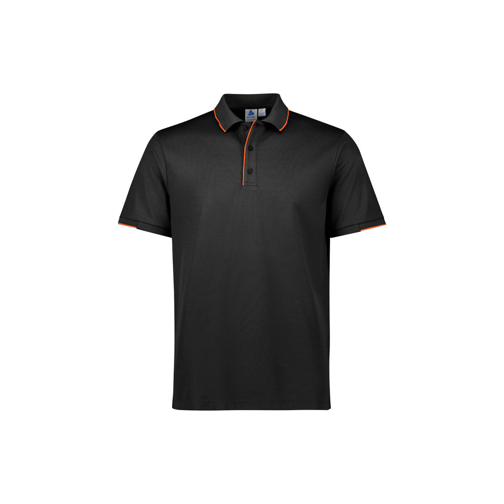 Mens Focus Short Sleeve Polo P313MS in Black/Orange