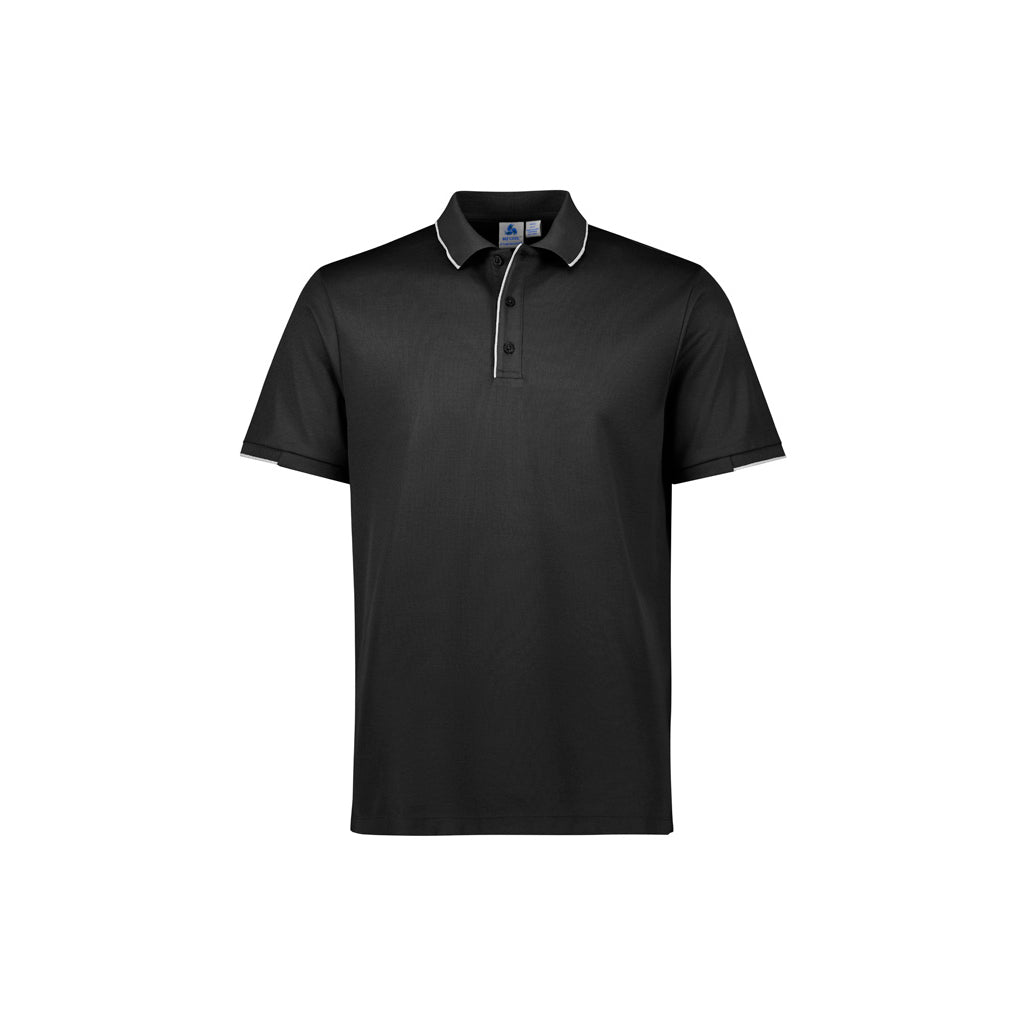 Mens Focus Short Sleeve Polo P313MS in Black/White