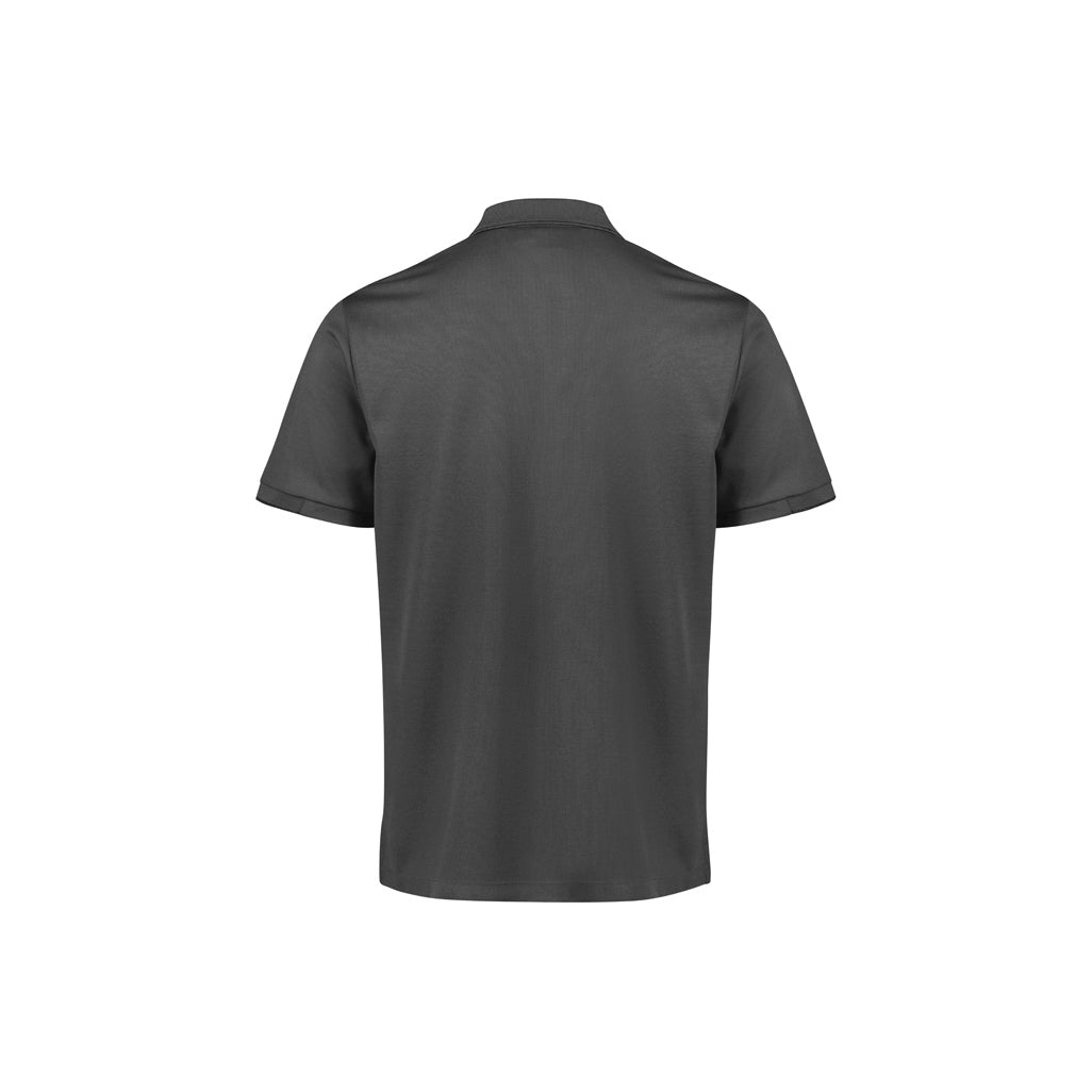 Mens Focus Short Sleeve Polo P313MS back view in Charcoal