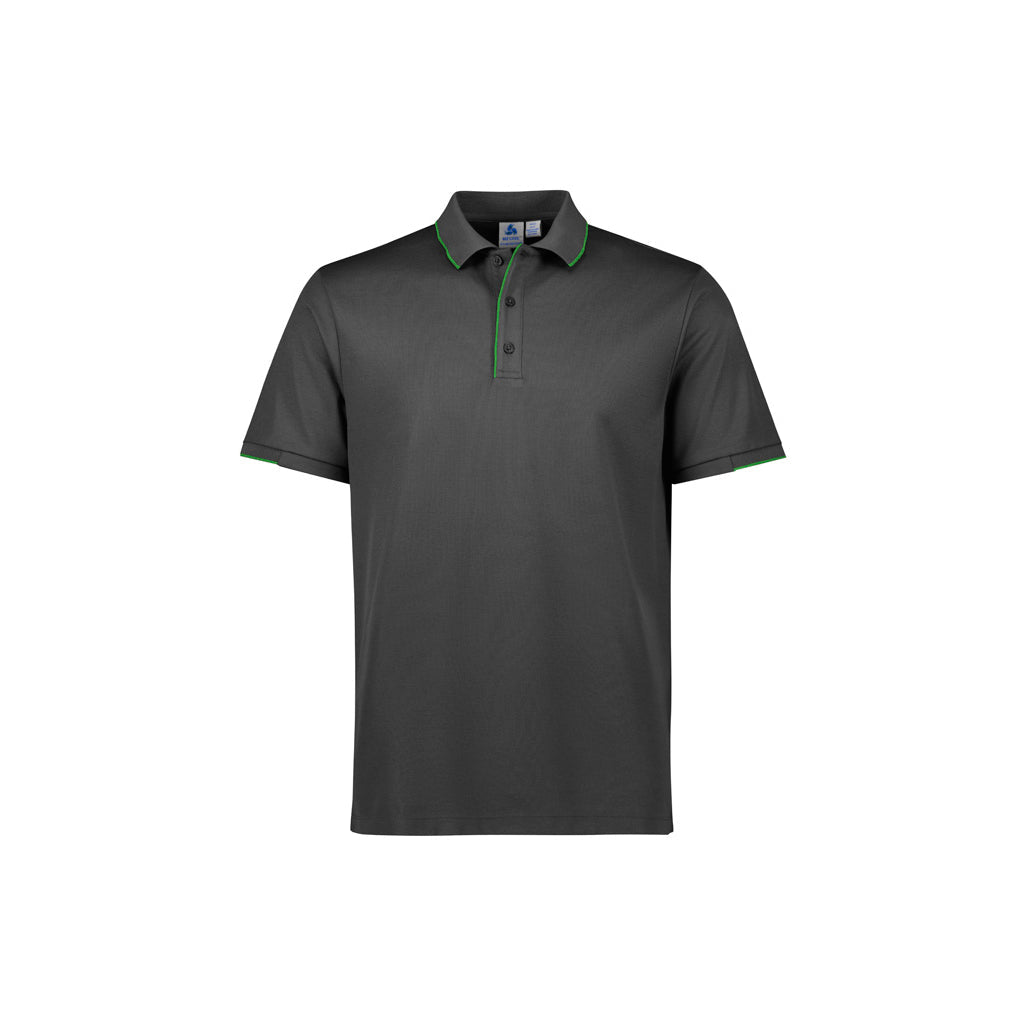 Mens Focus Short Sleeve Polo P313MS in Grey/Fluoro Lime