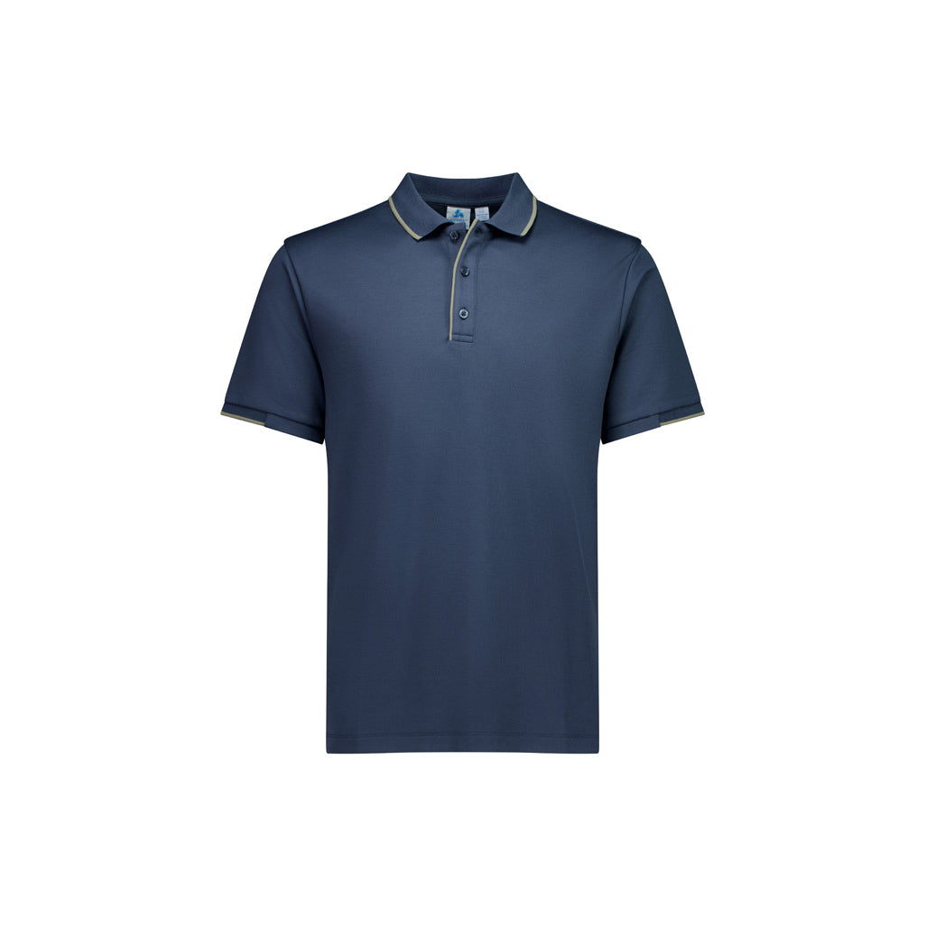 Mens Focus Short Sleeve Polo P313MS in Storm Blue/Taupe