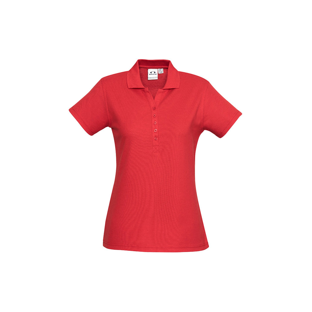 Womens Crew Short Sleeve Polo P400LS in Red
