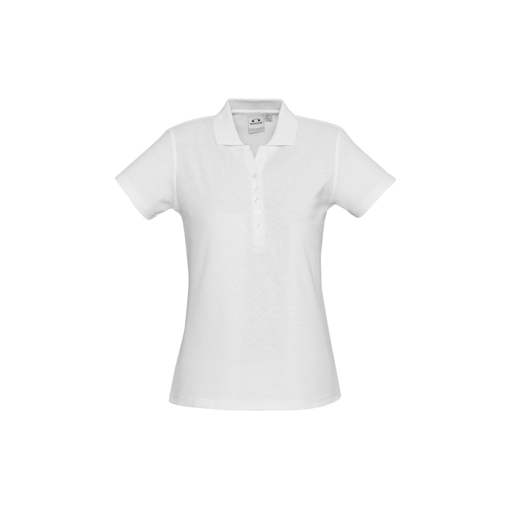 Womens Crew Short Sleeve Polo P400LS in White