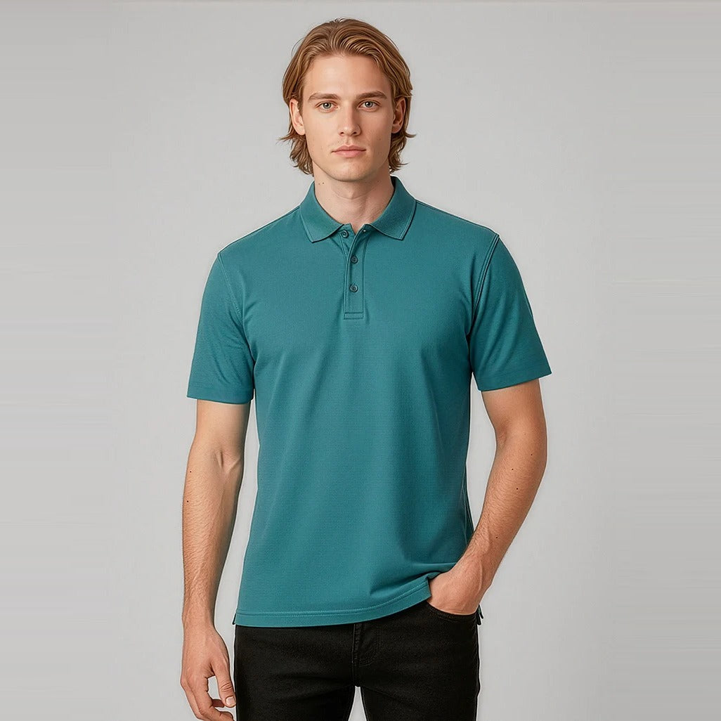 Mens Crew Short Sleeve Polo P400MS in Teal
