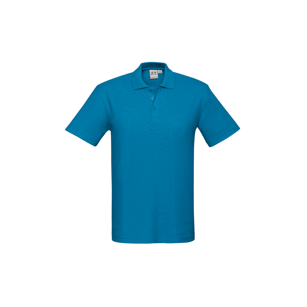 Mens Crew Short Sleeve Polo P400MS in Cyan