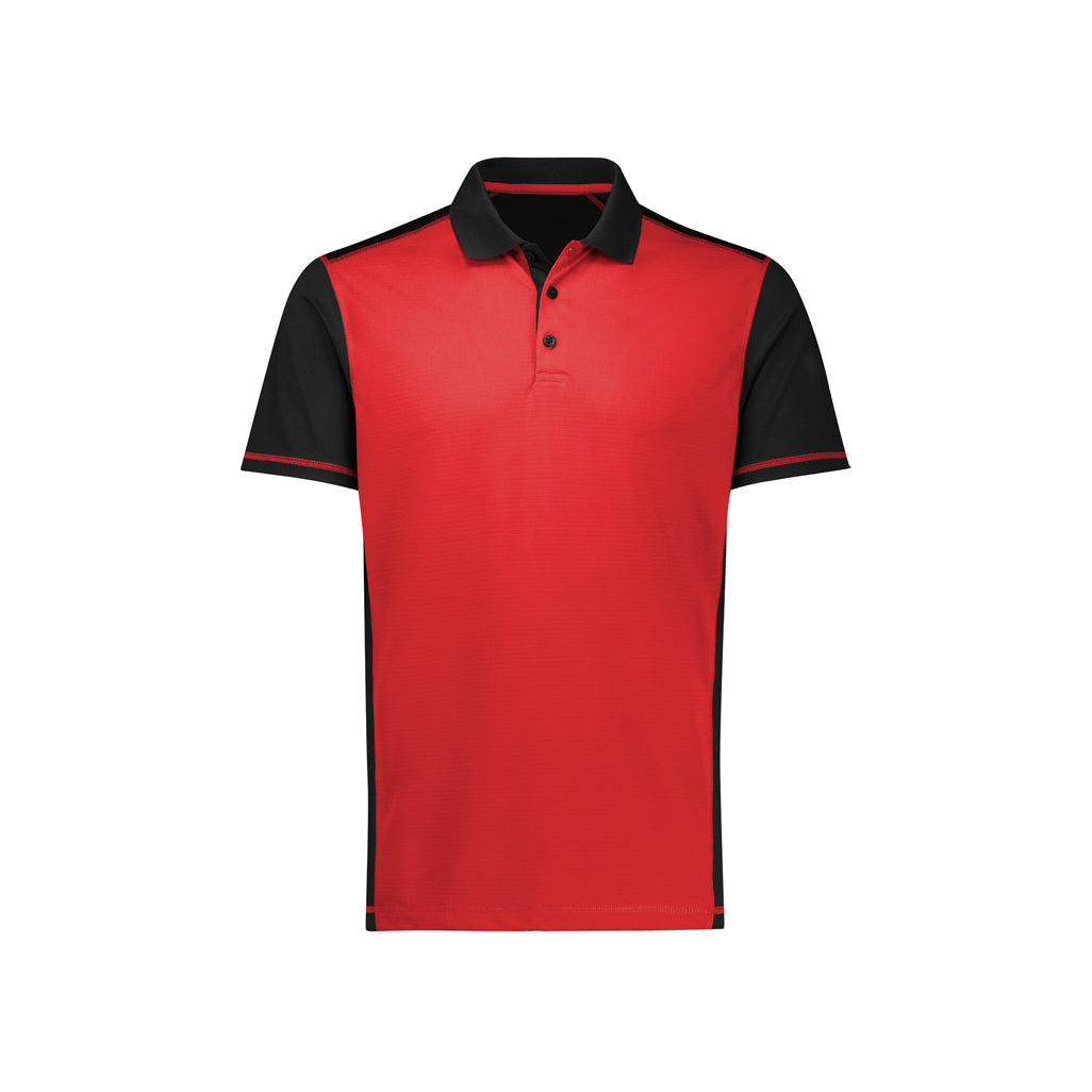 Mens Dart Short Sleeve Polo P419MS in Black/Red