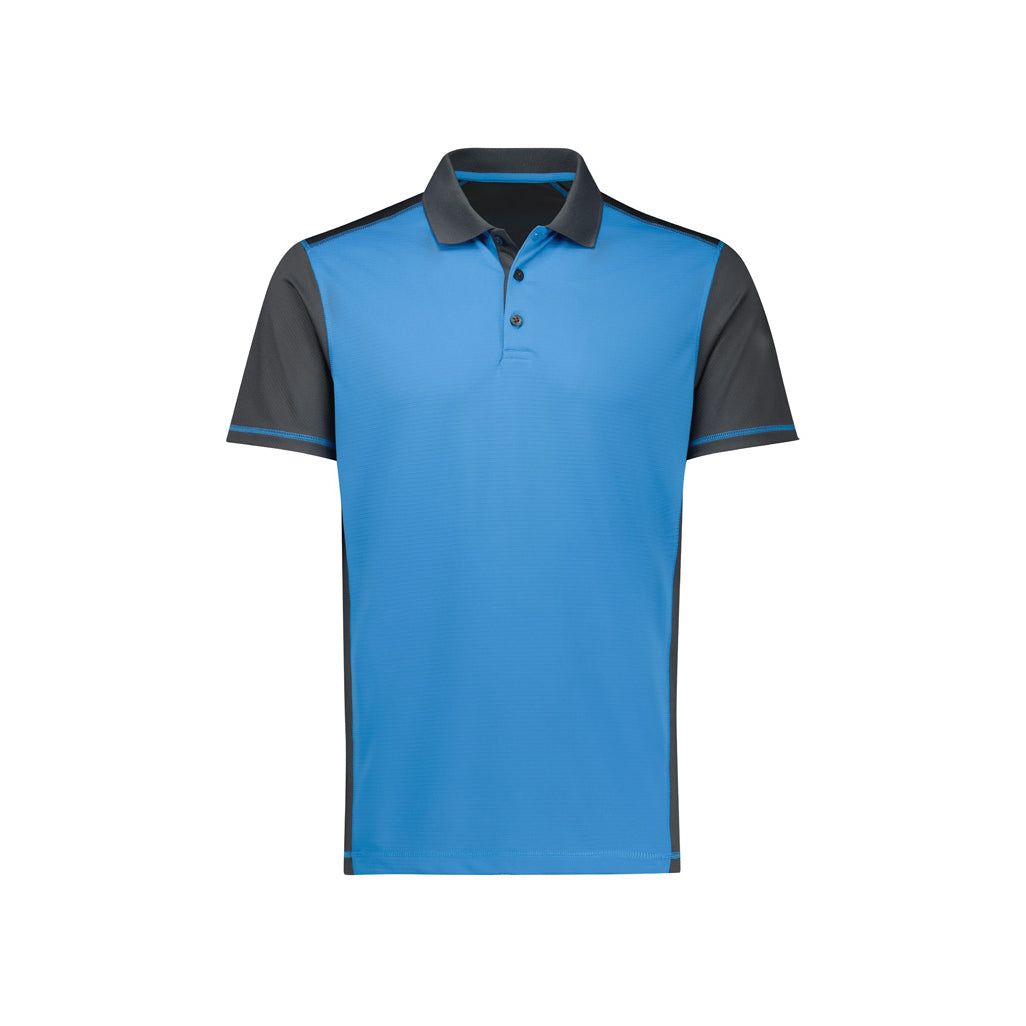 Mens Dart Short Sleeve Polo P419MS in Grey/Cyan