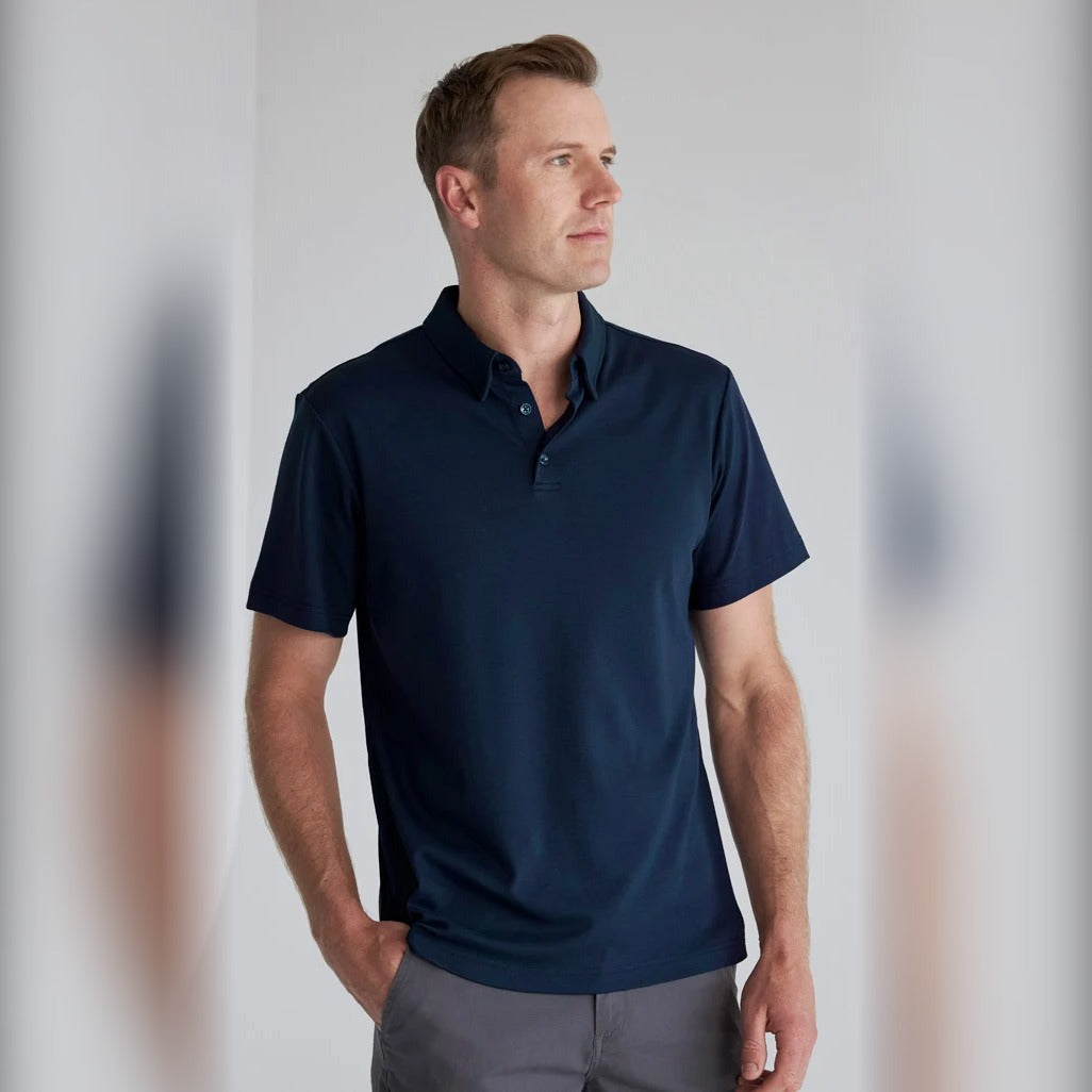 Mens Lotus Short Sleeve Polo P515MS in Navy