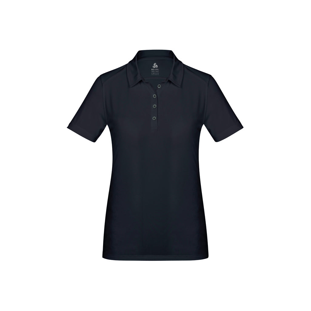 Womens Aero Short Sleeve Polo P815LS in Solid Black