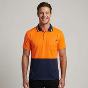 Mens Hi Vis Cotton Short Sleeve Polo ZH435