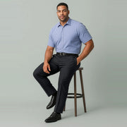 Renew Mens Adjustable Waist Straight Leg Pant RGP408M worn by model in Pencil Black