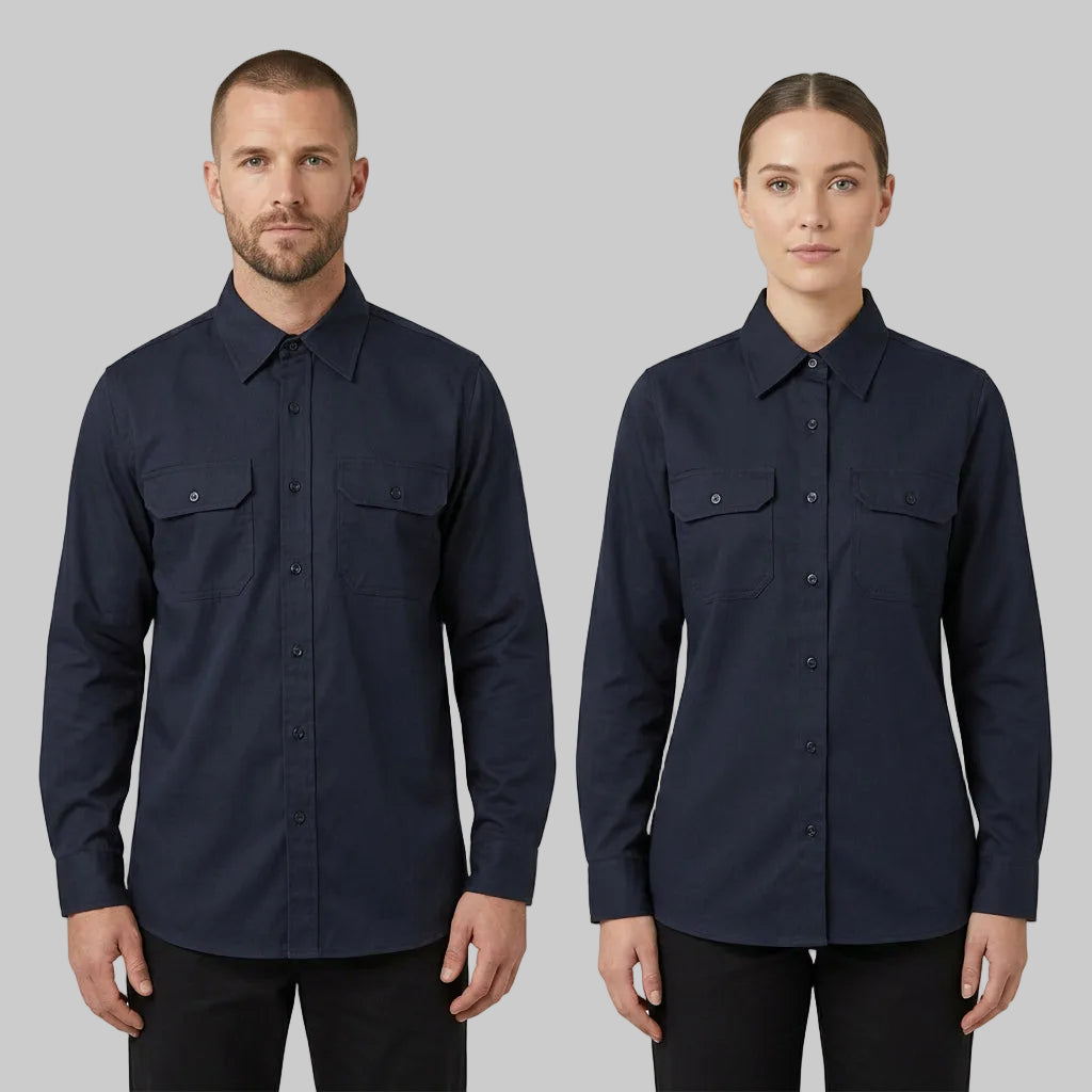 Unisex Adults Cotton Drill Work Shirt L/S WS0680