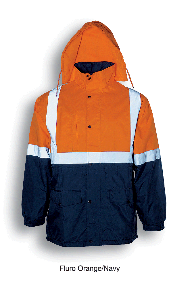 Unisex Adults Hi-Vis Polar Fleece Lined Jacket With Reflective Tape SJ0430