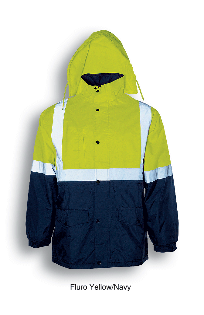 Unisex Adults Hi-Vis Polar Fleece Lined Jacket With Reflective Tape SJ0430