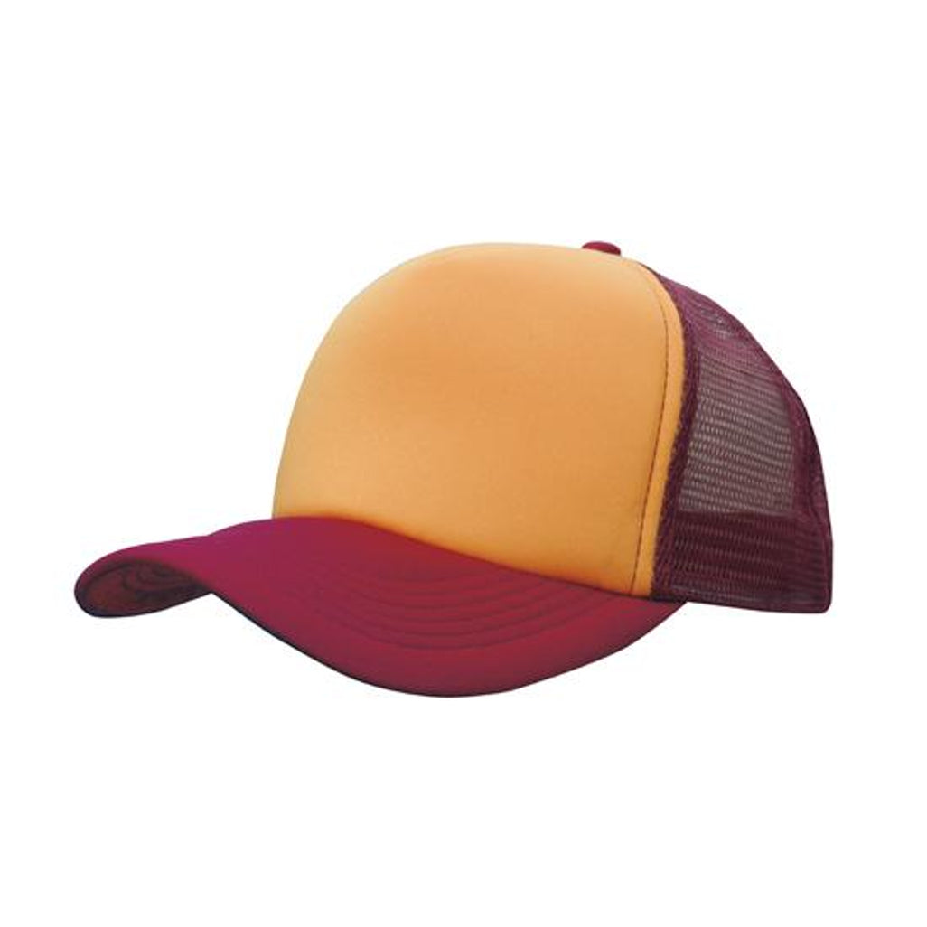 Truckers Mesh Cap 3803 in Gold/Maroon