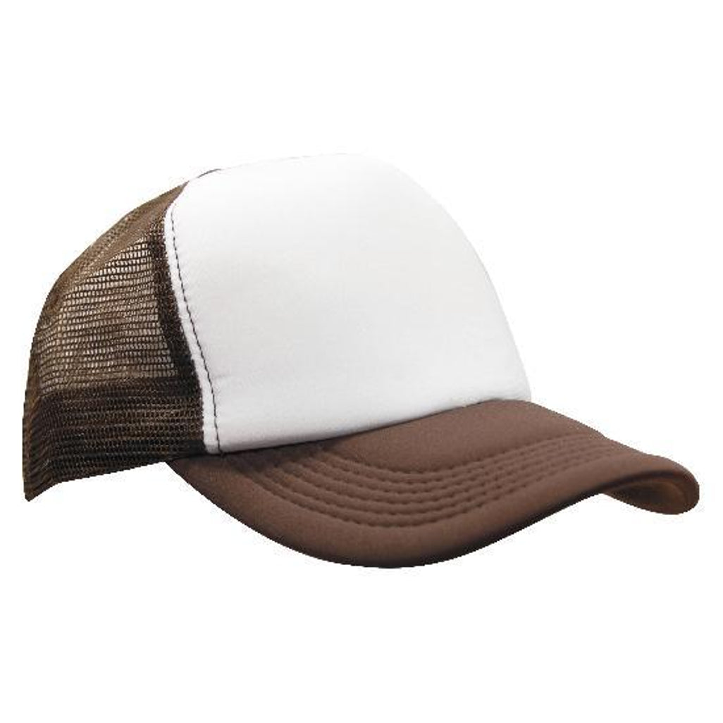 Truckers Mesh Cap 3803 in White/Brown