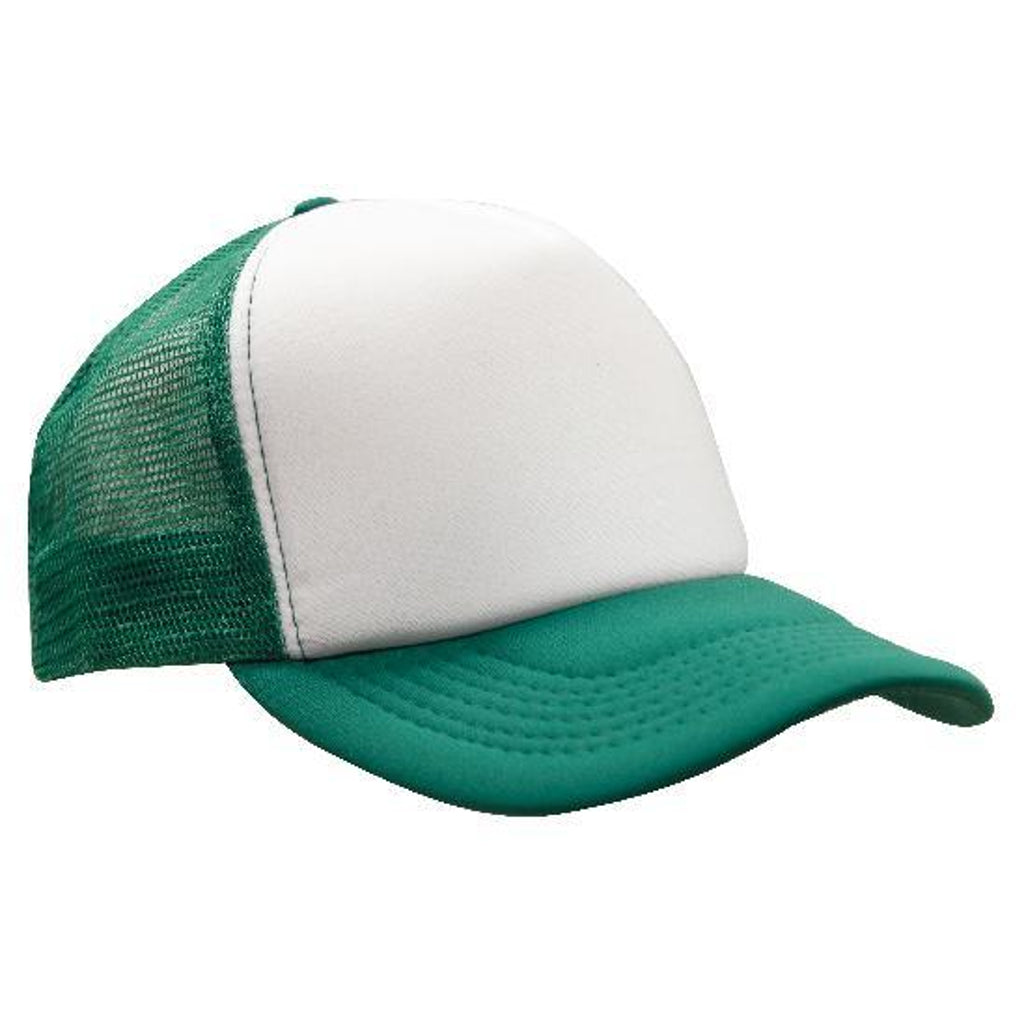 Truckers Mesh Cap 3803 in White/Emerald