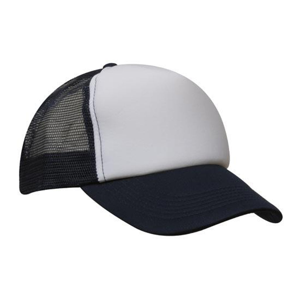 Truckers Mesh Cap 3803 in White/Navy