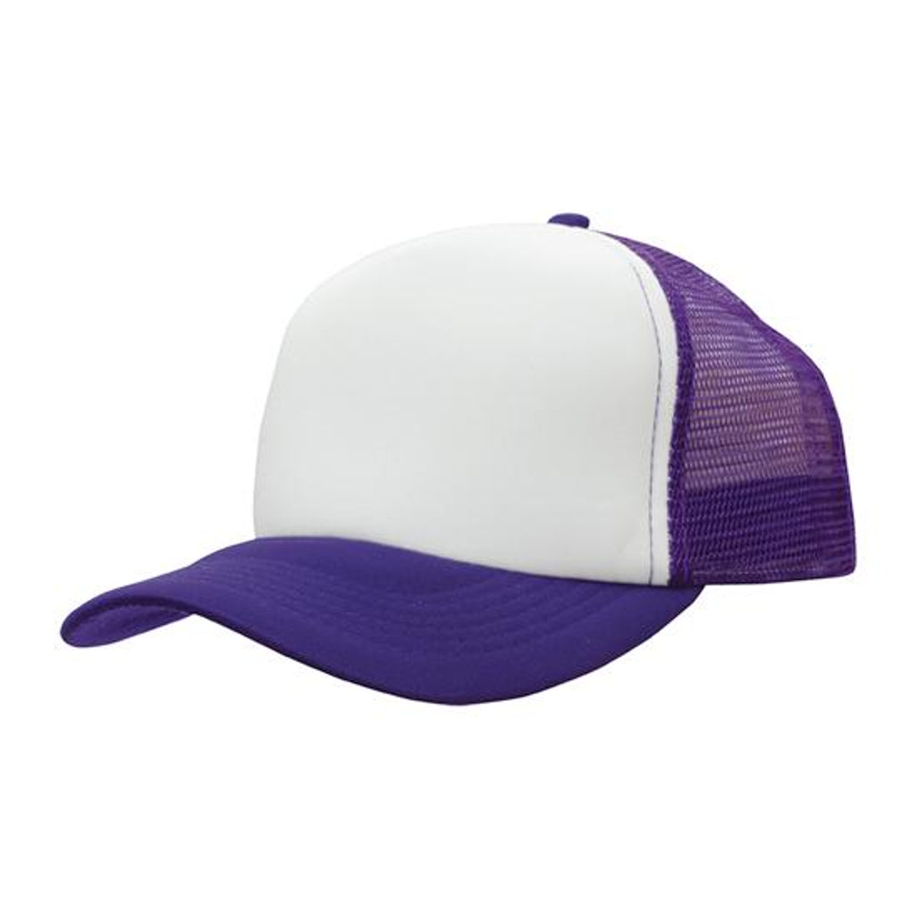 Truckers Mesh Cap 3803 in White/Purple