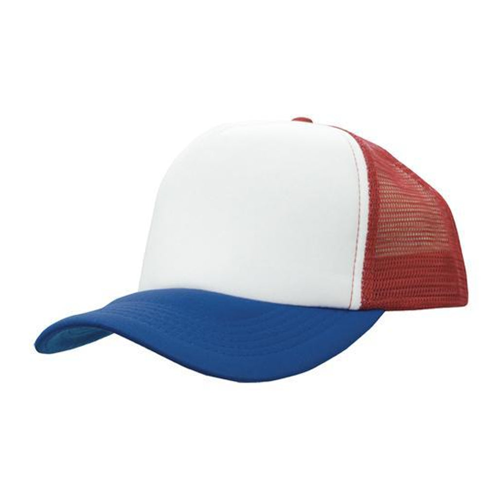 Truckers Mesh Cap 3803 in White/Red/Royal