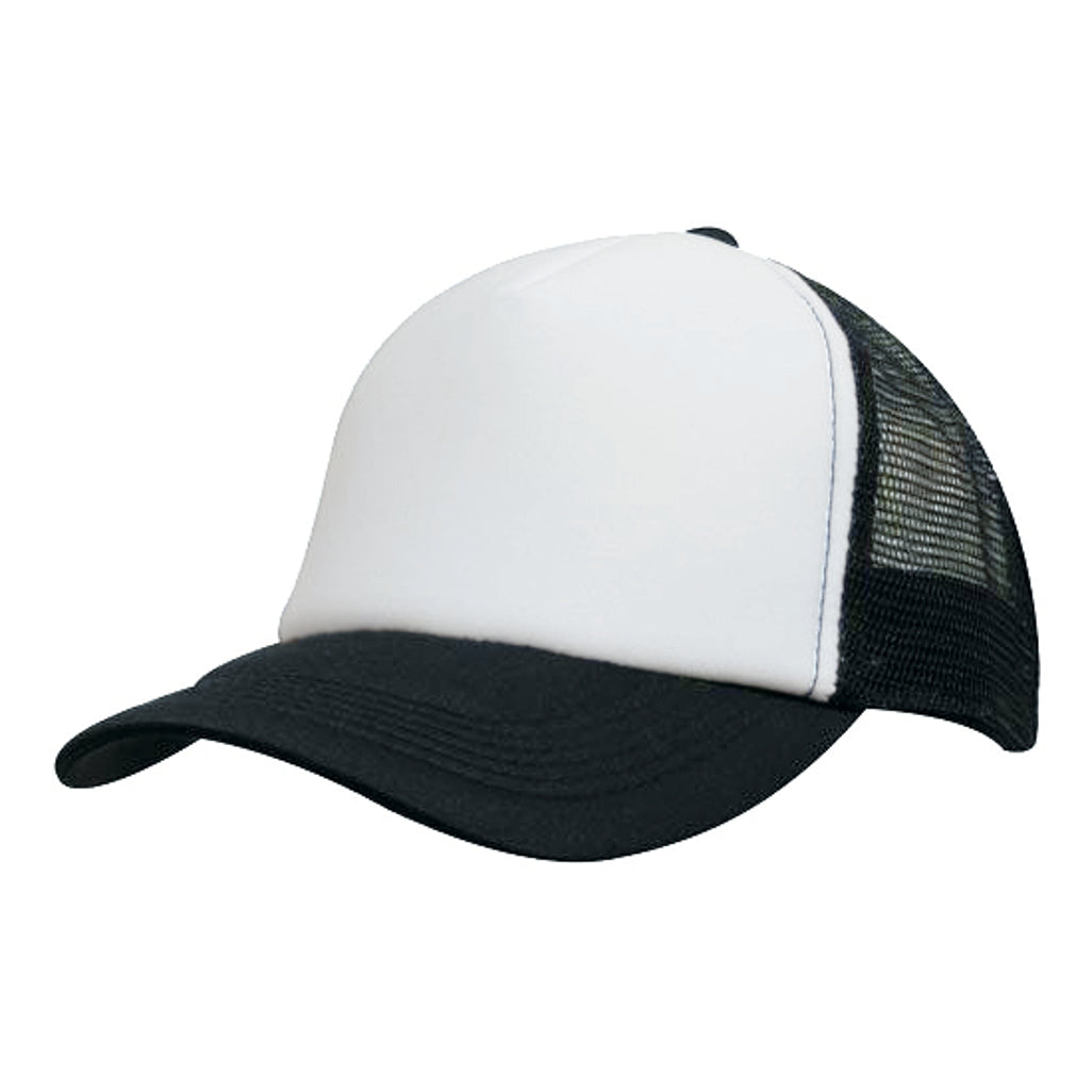 Kids Trucker Cap 3822 in White/Black
