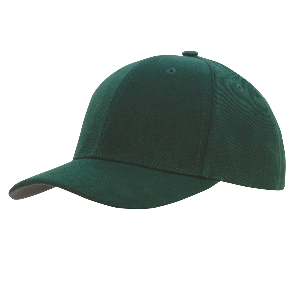 Premium American Twill Cap with Contrast Peak Under 3920 in Bottle/Charcoal