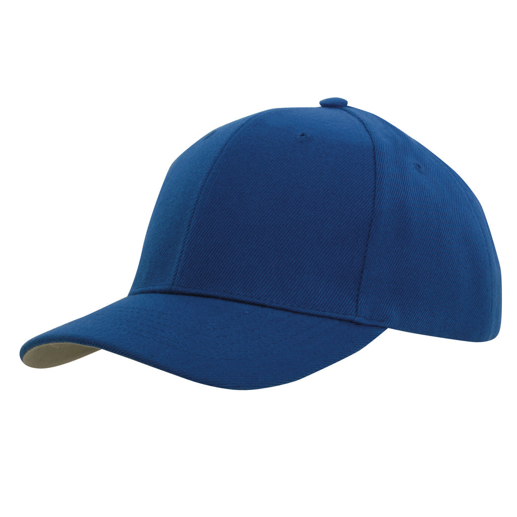 Premium American Twill Cap with Contrast Peak Under 3920 in Royal/Grey