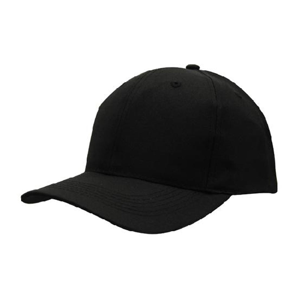 Breathable Poly Twill Cap 4012 in Black