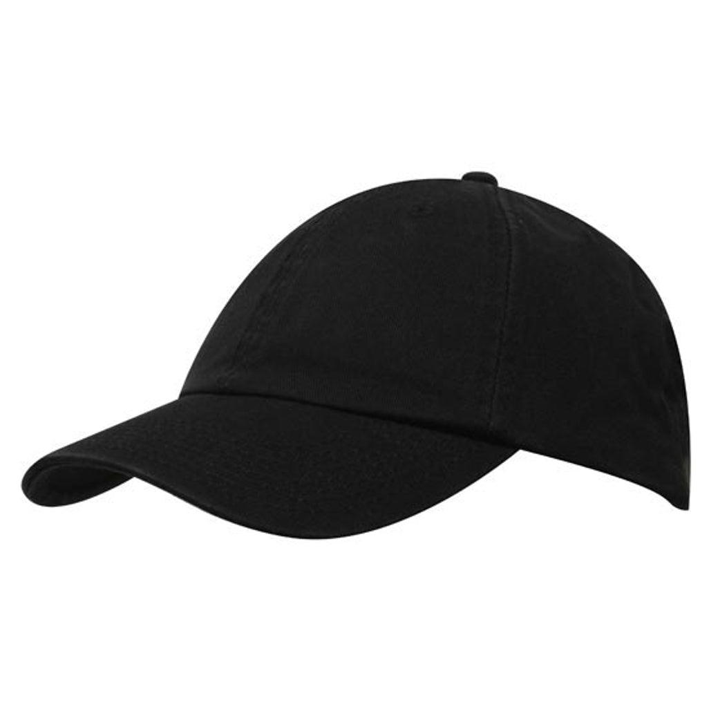 Washed Chino Twill Cap 4168 in Black