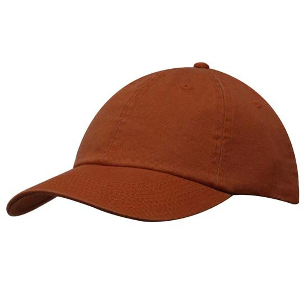Washed Chino Twill Cap 4168 in Rust