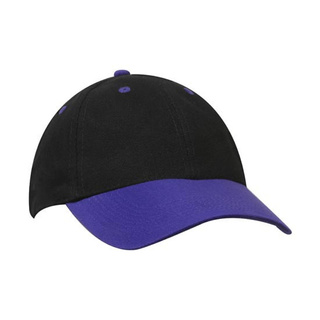 Brushed Heavy Cotton Cap 4199 in Black/Purple