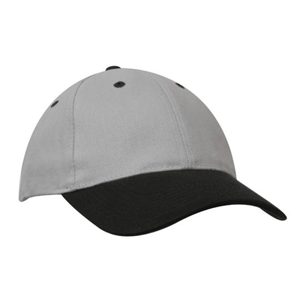 Brushed Heavy Cotton Cap 4199 in Grey/Black