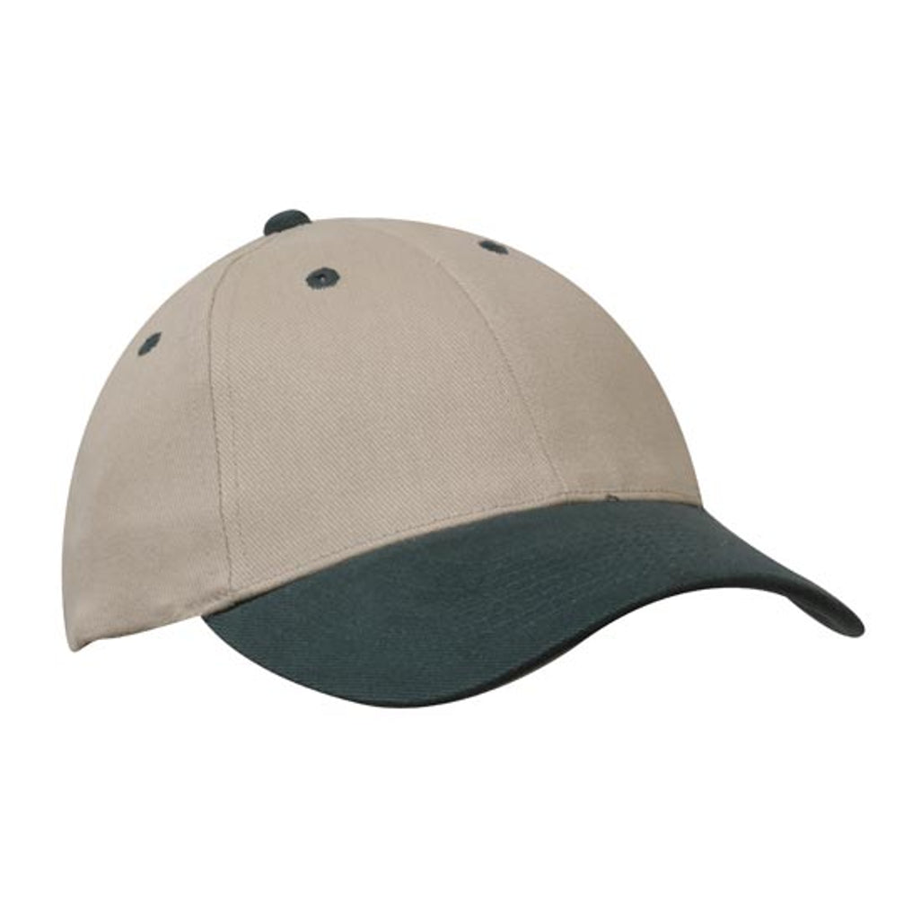 Brushed Heavy Cotton Cap 4199 in Khaki/Bottle