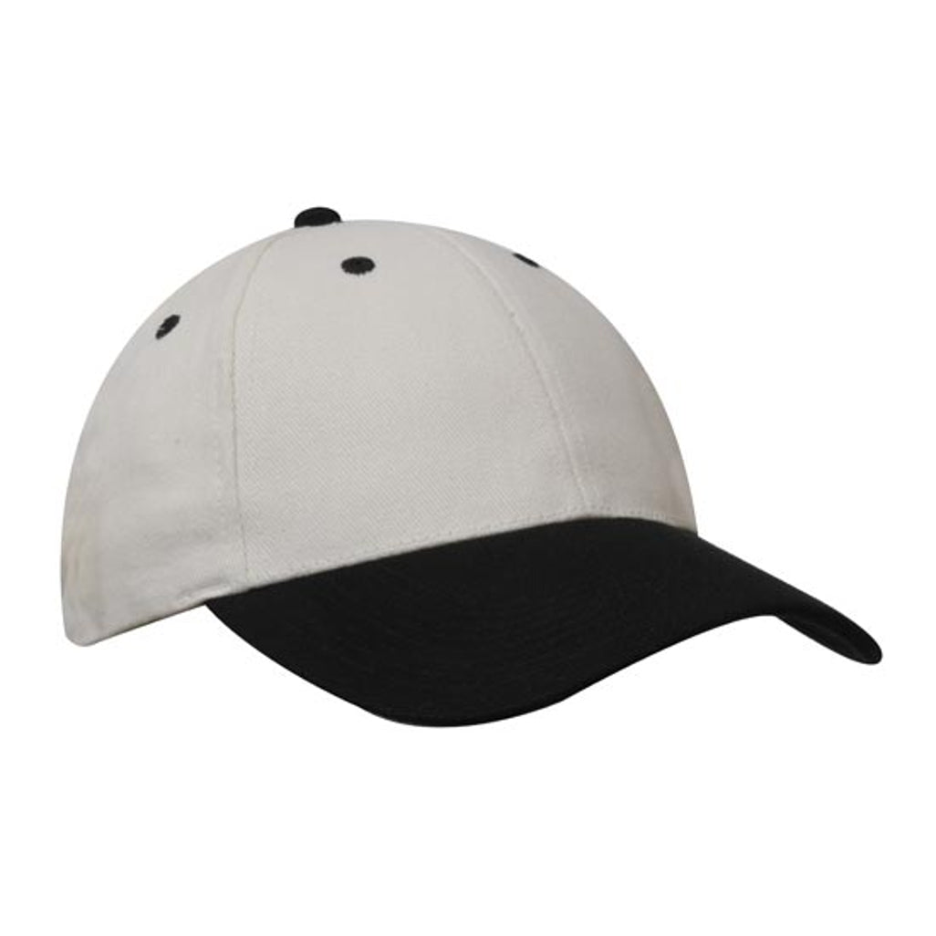 Brushed Heavy Cotton Cap 4199 in Natural/Black